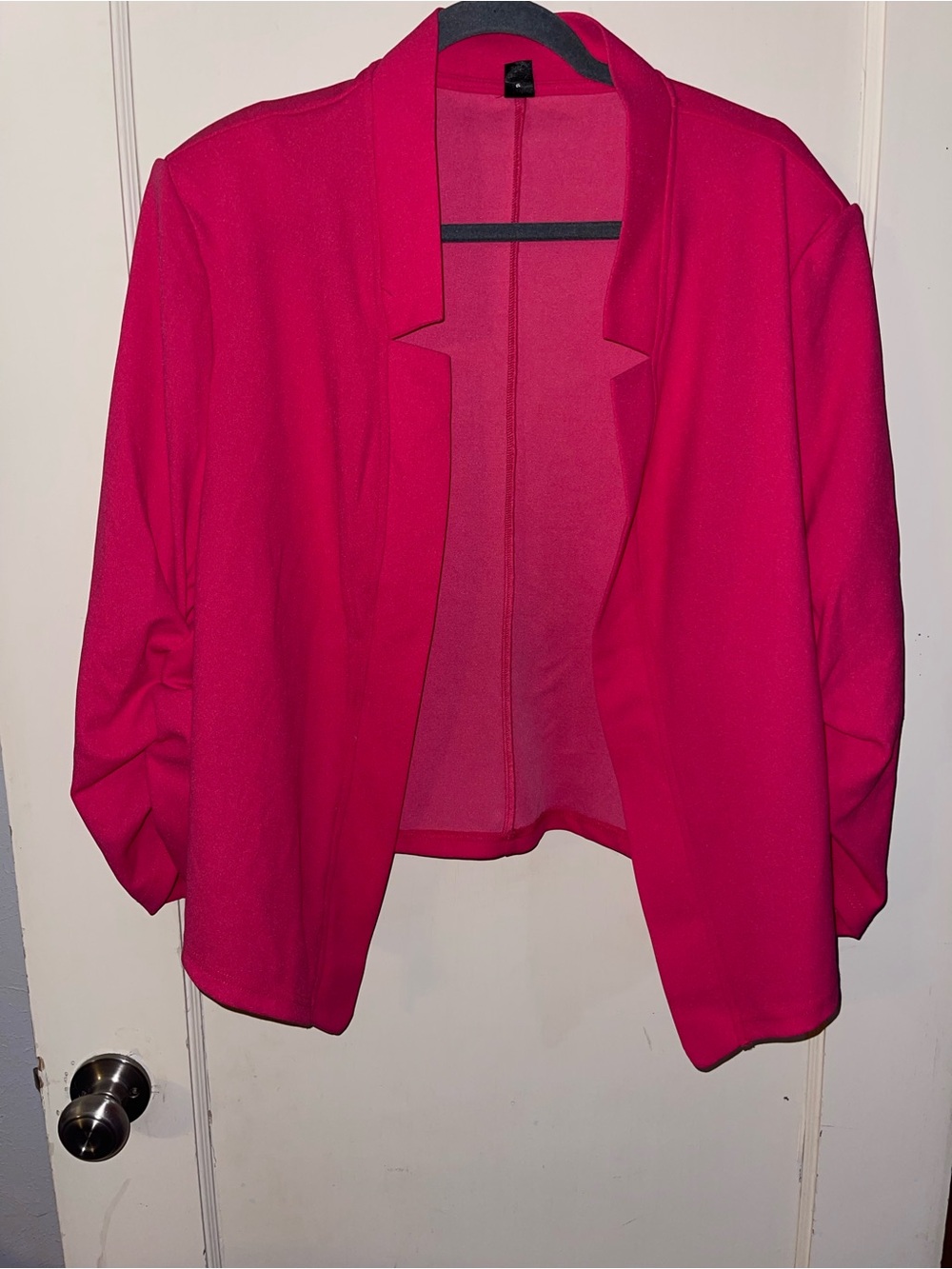 SHEIN Hot Pink Open-Front Blazer